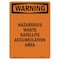 Signmission OSHA Warning Sign, 10" H, 7" W, Rigid Plastic, Hazardous Waste Satellite Accumulation, Portrait OS-WS-P-710-V-13227 - alternate 1